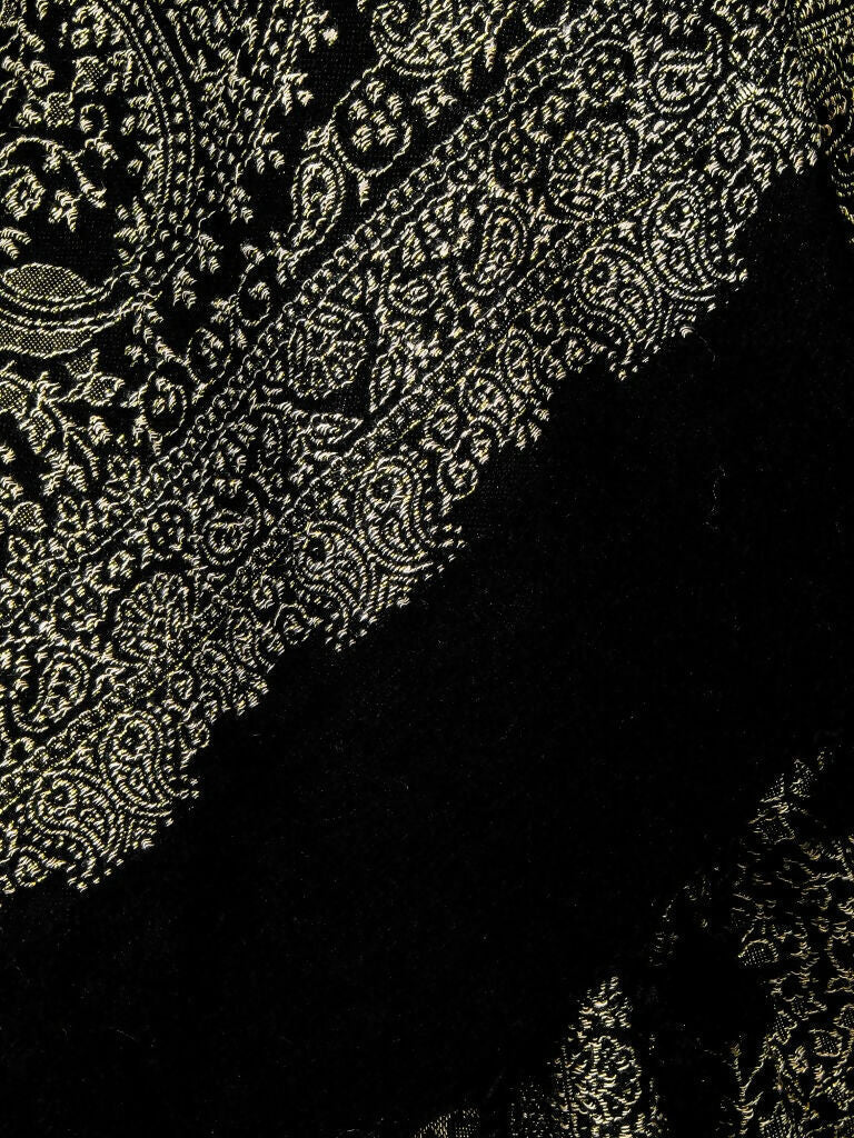 Weaving Mystery Handloom Pashmina Shawl-Kaani Zari - Black  Grab2Buy Weaving Mystery Grab2Buy