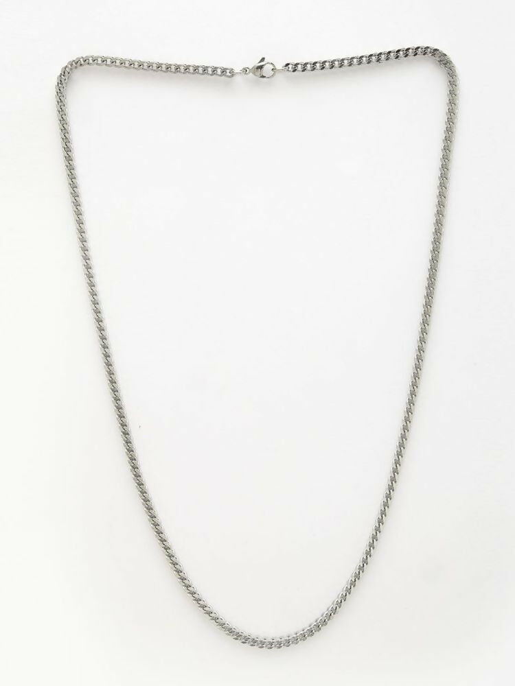 NVR Men's Silver Plated Stainless Steel Chain