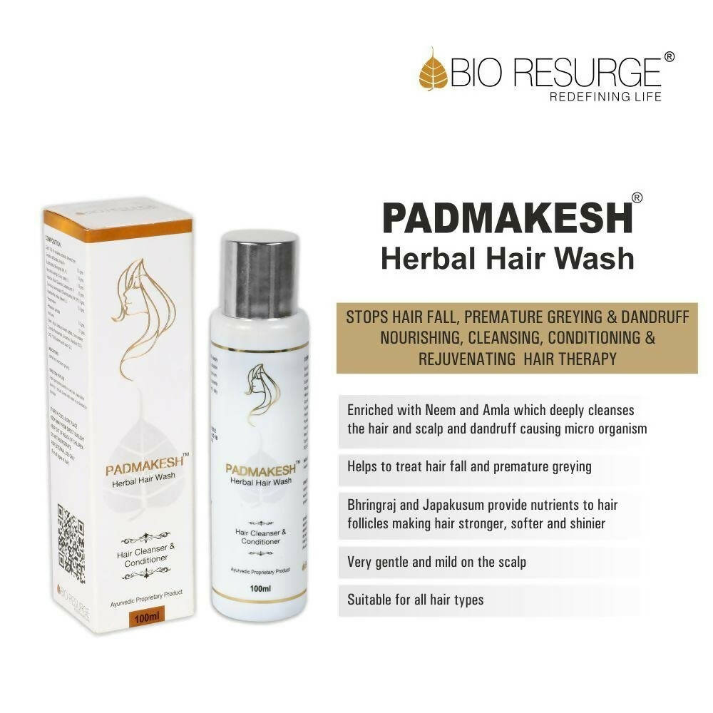 Bio Resurge Life Padmakesh Herbal Hair Wash - Hair Cleanser And Conditioner - Grab2buy