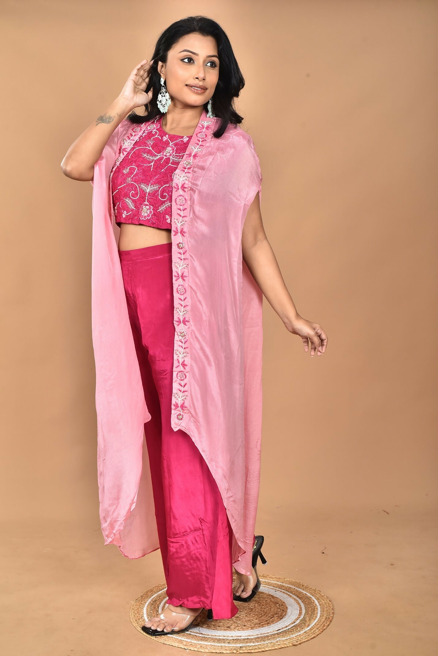Morchari Women Hand Embroidery Crop Top-Rani 