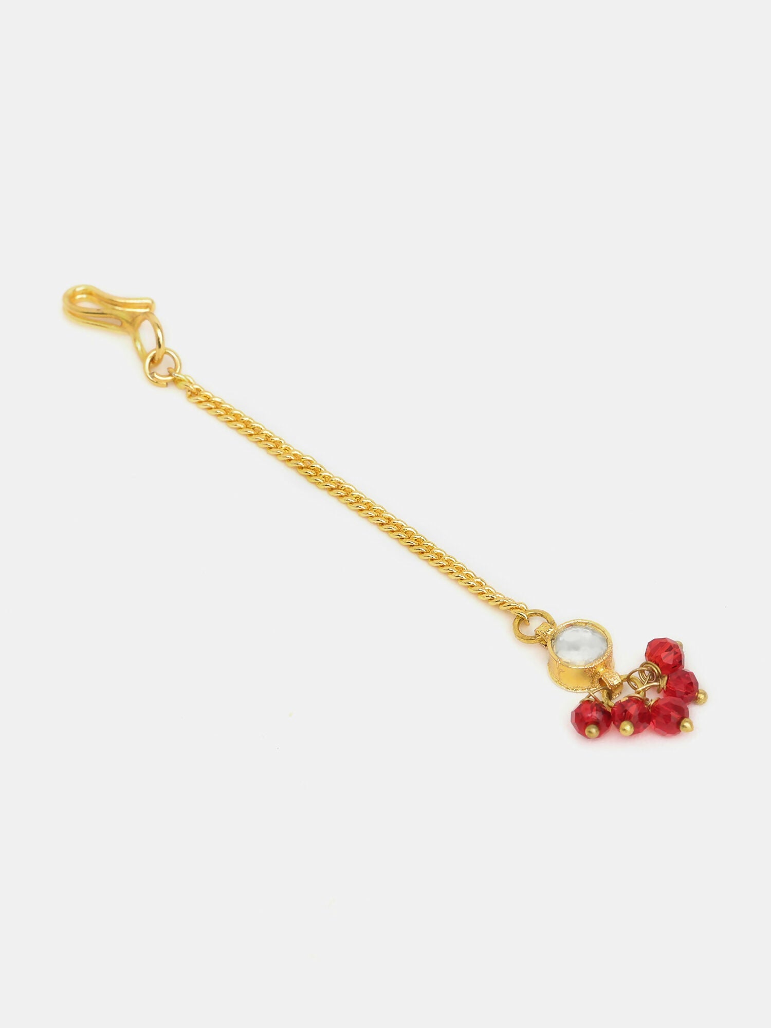 Ruby Raang Maang Tikka With Necklace And Earrings Set
