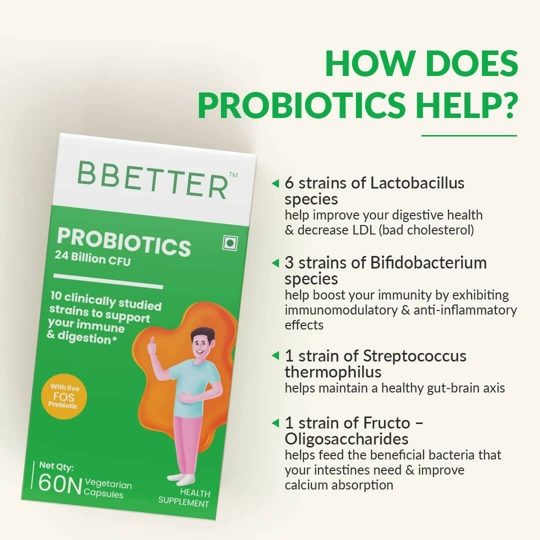 BBETTER Probiotics 24 Billion CFU Capsules - Grab2buy