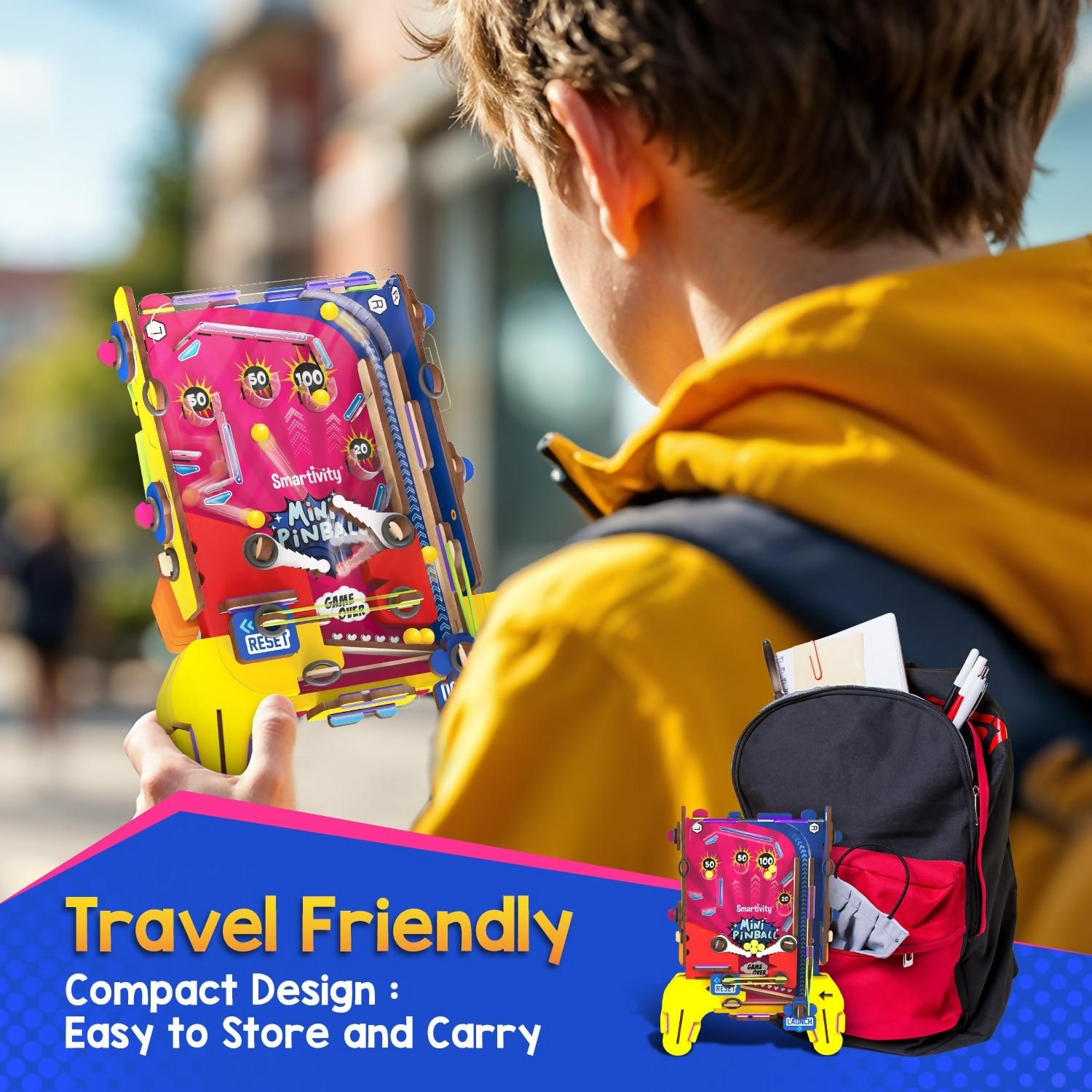 Smartivity DIY Pocket Pinball For Kids Ages 6-7-8-9-10-11-12 Years Hand-Held Exciting Arcade Game