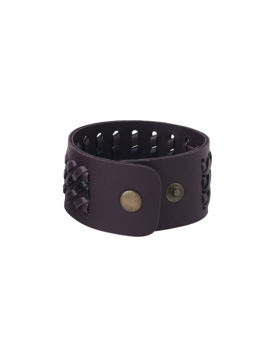 NVR Men's Brown Leather Bracelet