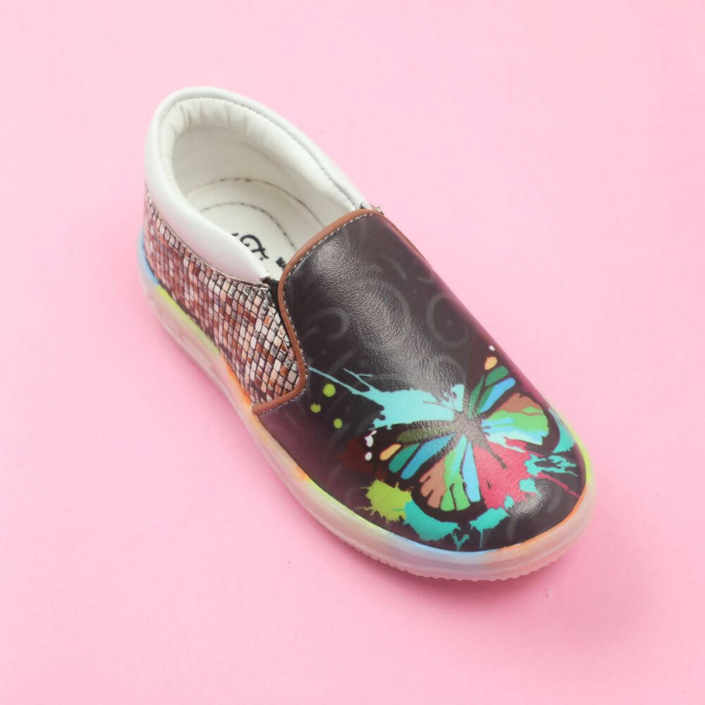 Tiny Bugs Unisex Butterfly Printed Slip Ons Sneakers - Black  Grab2Buy Tiny Bugs Grab2Buy