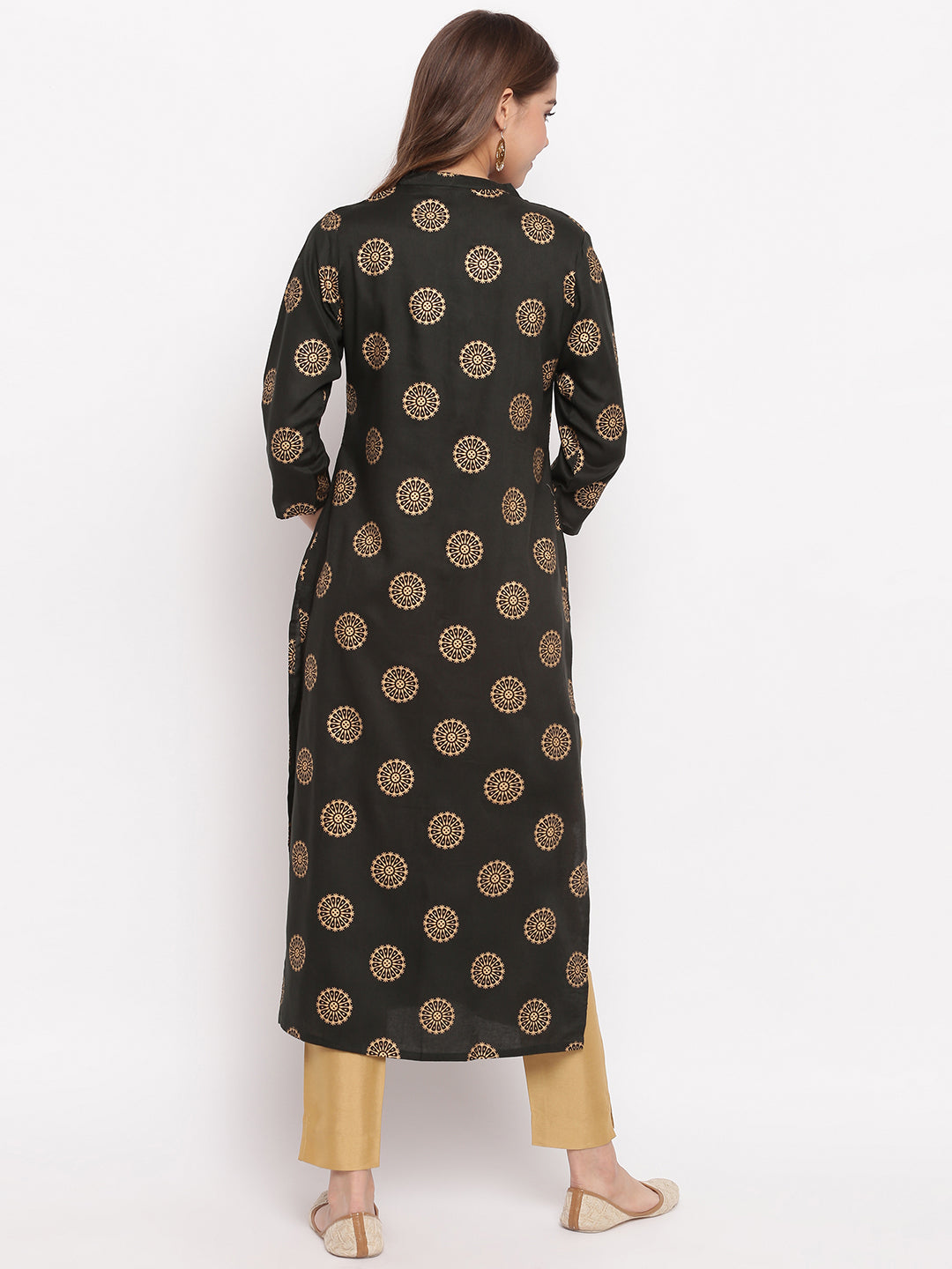 NOZ2TOZ Women Dark Green Cotton Kurti (1pc) 