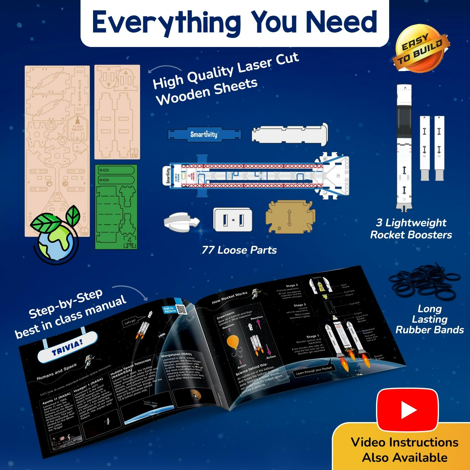 Smartivity Rocket Launcher Kit for Kids 6, 7, 8, 9, 10, 11, 12 Years Old