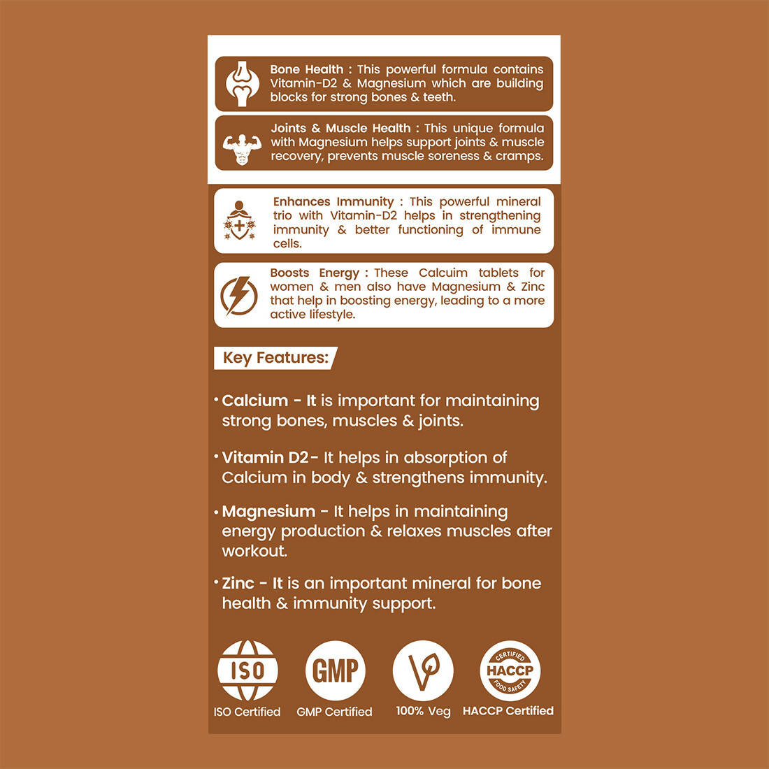 Dr. Morepen Calcium+ Advanced Tablets with Vitamin - D2, Magnesium & Zinc 