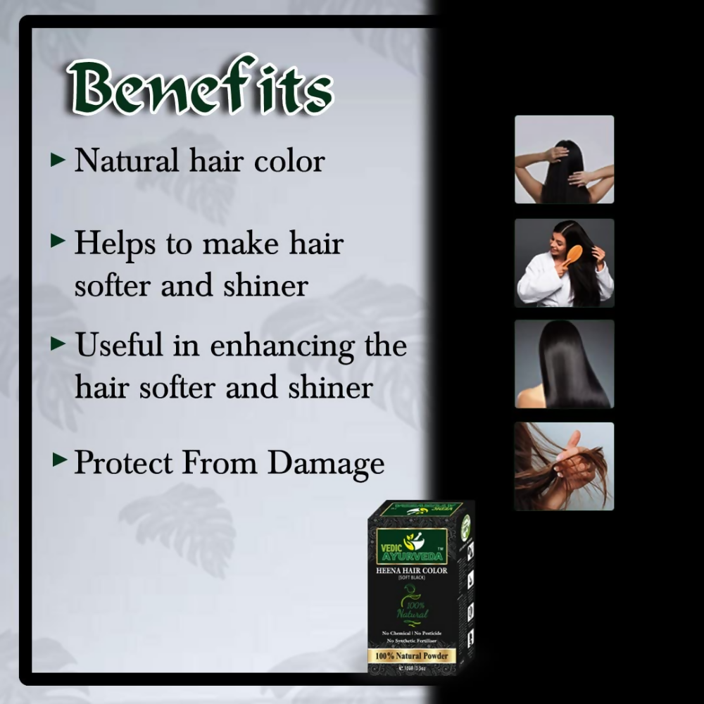 VedicAyurveda Henna Based Hair Colour - Soft black & Chestnut Brown  Grab2Buy VedicAyurveda Grab2Buy