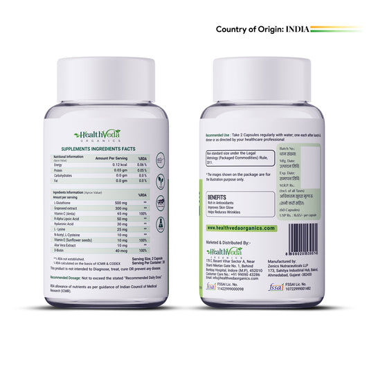 Health Veda Organics L-Glutathione Capsules Health Veda Organics