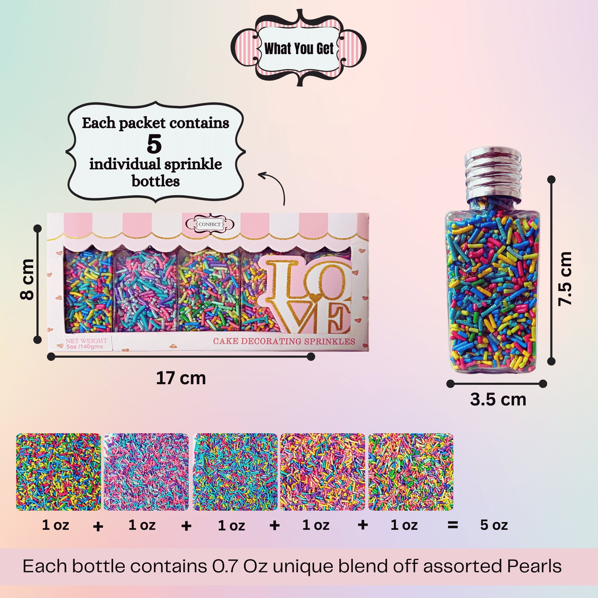 Confect Rainbow Magic Sprinkles | (03) Mix Colourful Sprinkles