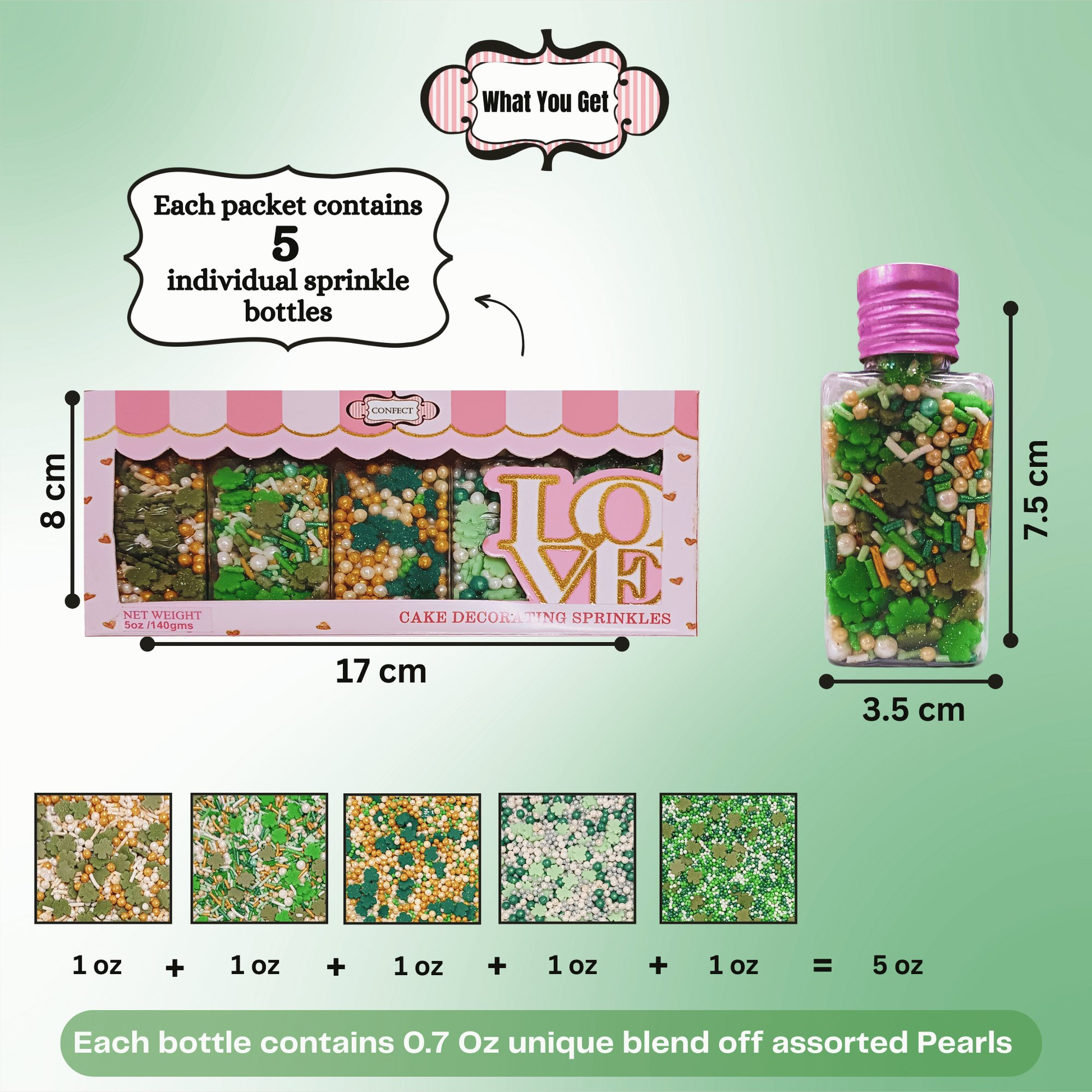 Confect St. Patrick's Sprinkles Multipack 3