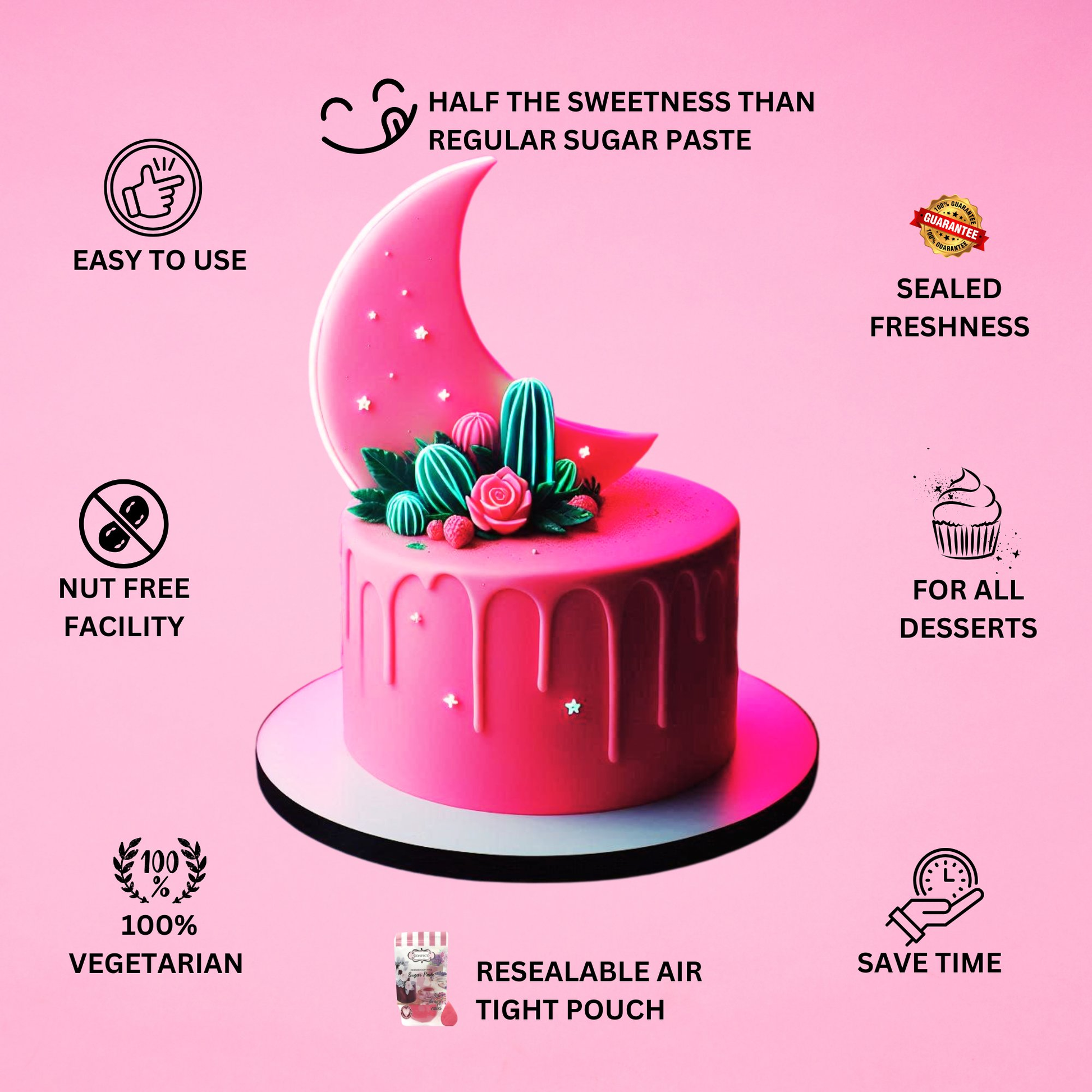 Confect Neon Pink Fondant | Edible Sugarpaste