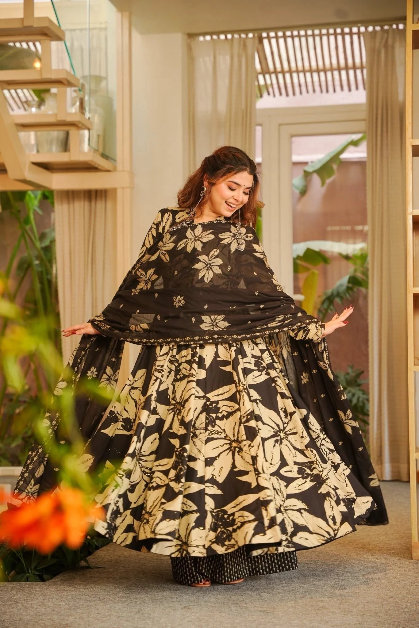 Yash Enterprise Black Muslin Cotton Silk Party Wear Embroidery Suit Set  Grab2Buy Yash Enterprise Grab2Buy