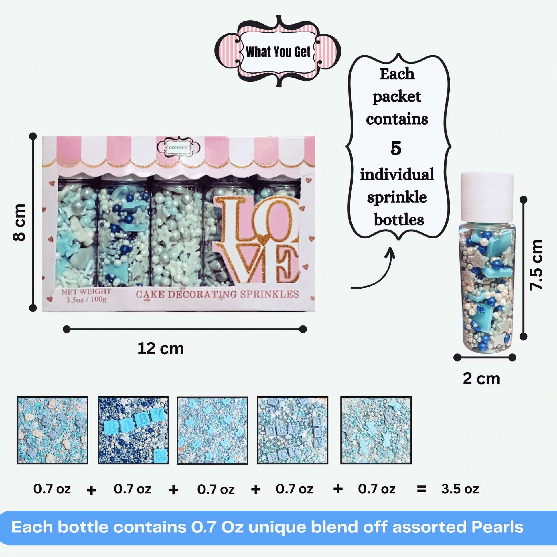 Confect Boys Baby Shower Sprinkles | Edible Sprinkles Assorted