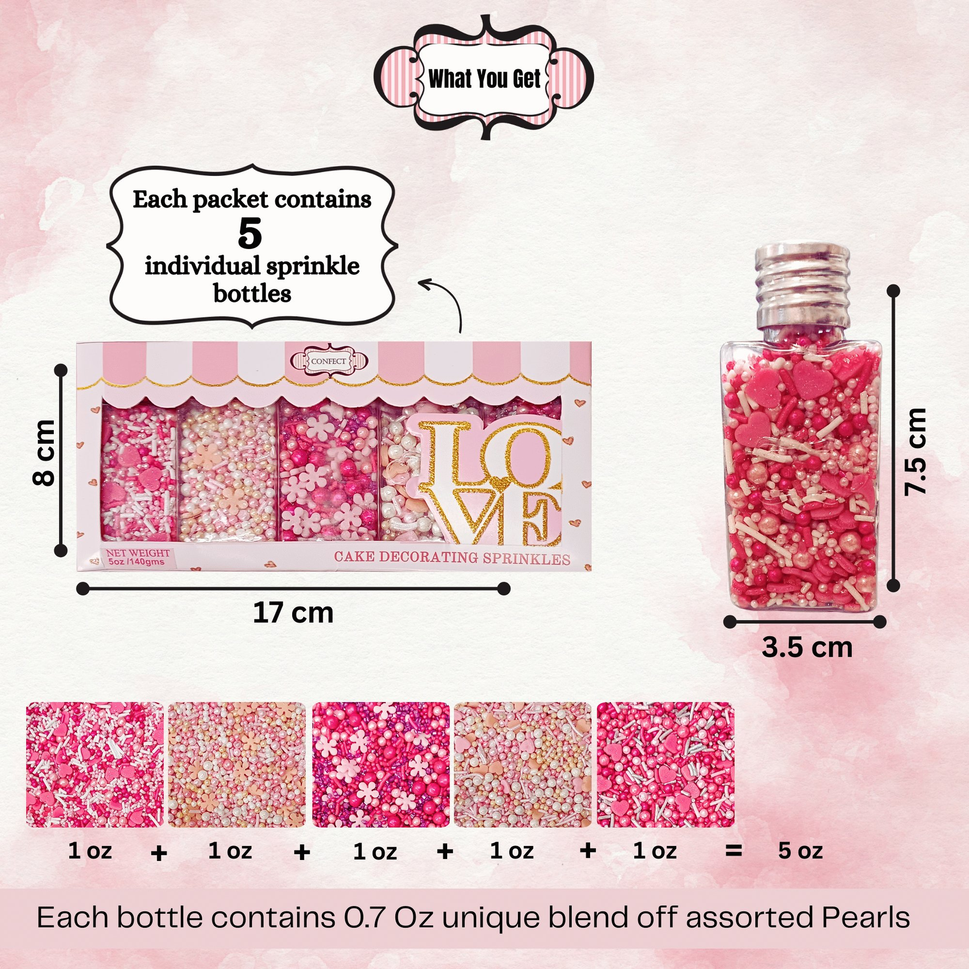 Confect Valentine Sprinkles | 14 Edible Decoration for Baking & Dessert  Grab2Buy Confect Grab2Buy