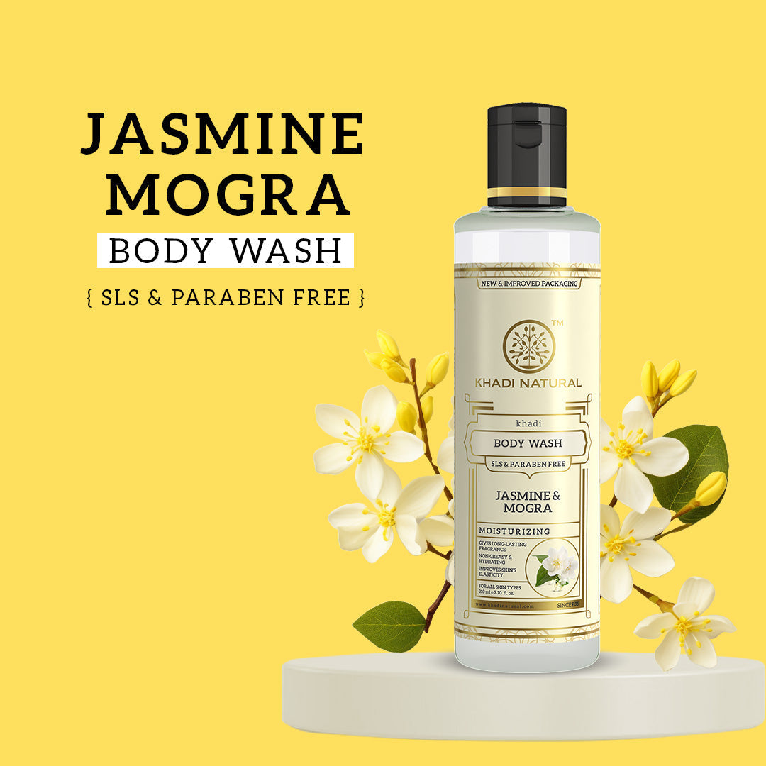 Khadi Natural Jasmine & Mongra Body Wash SLS & Paraben Free - 210ml 