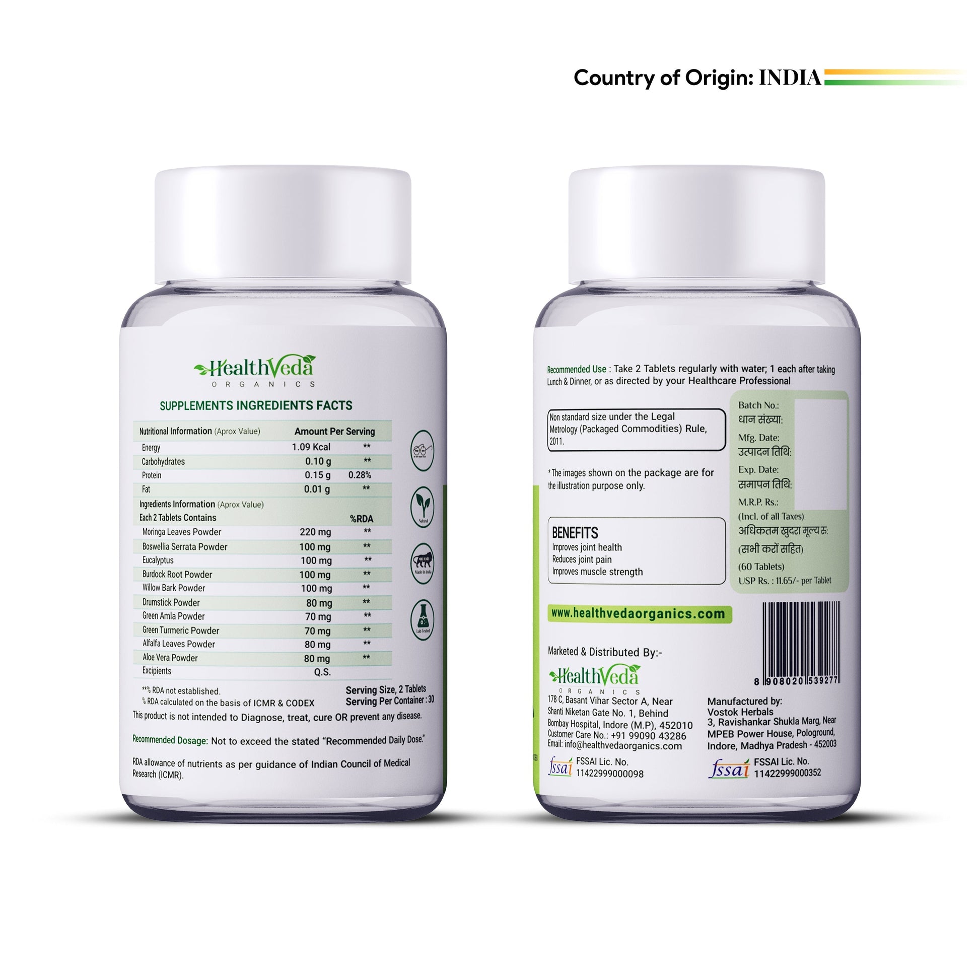 Health Veda Organics Plant Based Joint Support Tablets Health Veda Organics