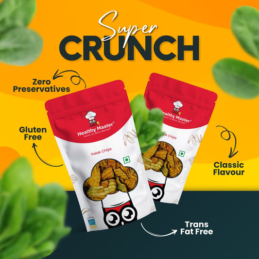 Healthy Master Light & Crispy Palak Chips | Spinach Chips Healthy Masters