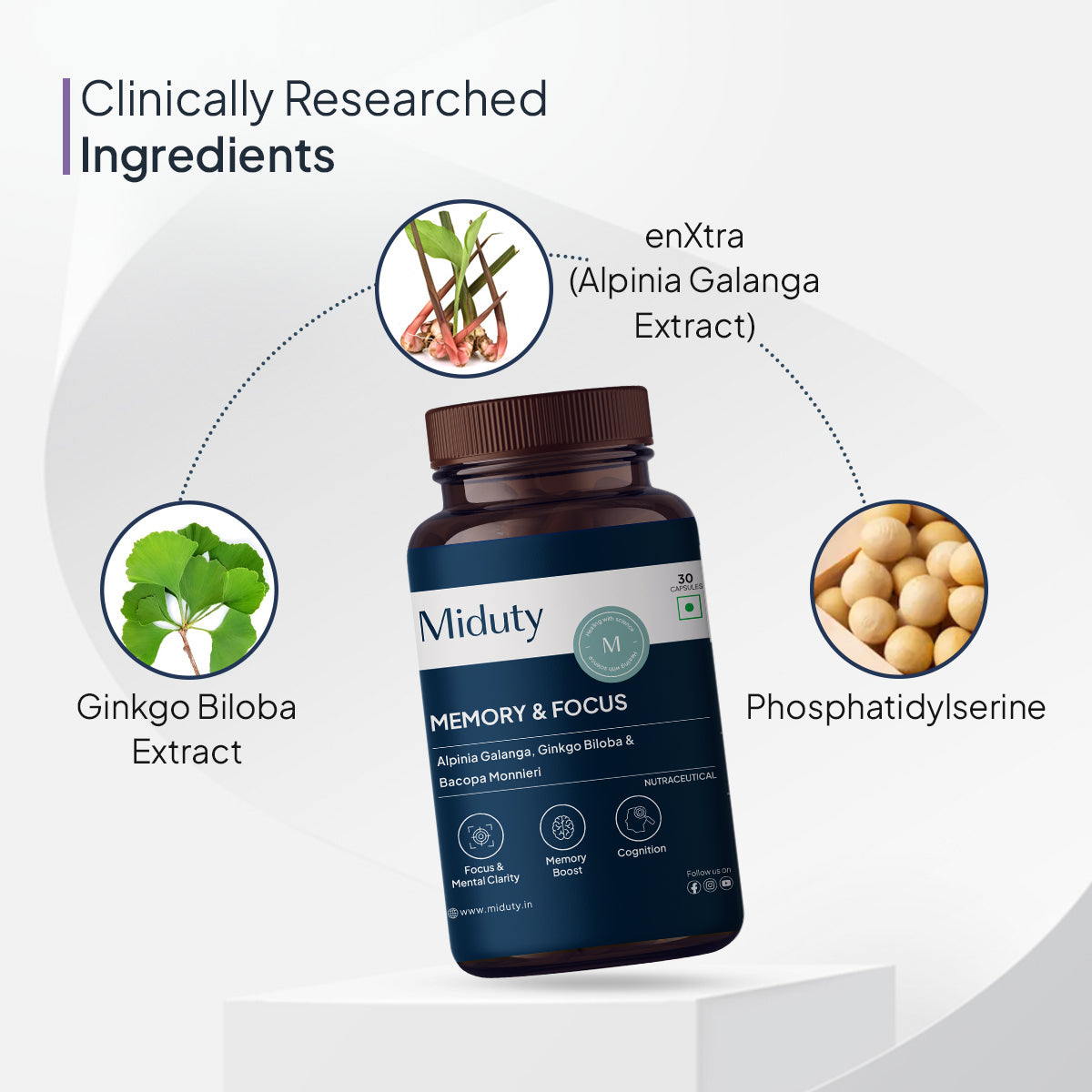 Miduty by Palak Notes Memory & Focus Capsules - Grab2buy