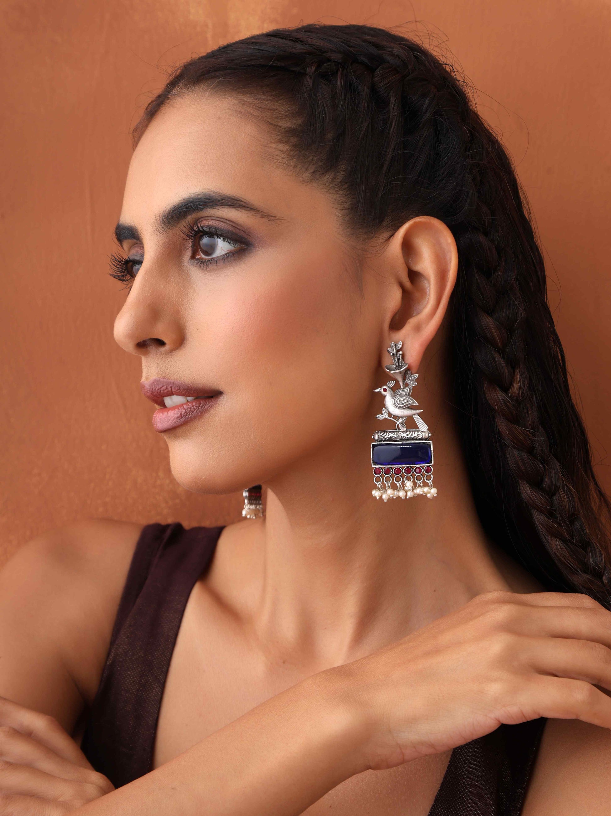 trueBrowns Silver Tone Bird Earrings Truebrowns Lifestyle