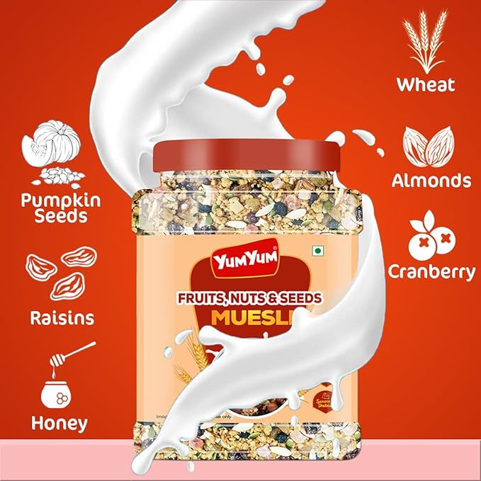 Yum Yum Fruit, Nuts & Seeds Muesli Jar  Grab2Buy Yum Yum Grab2Buy