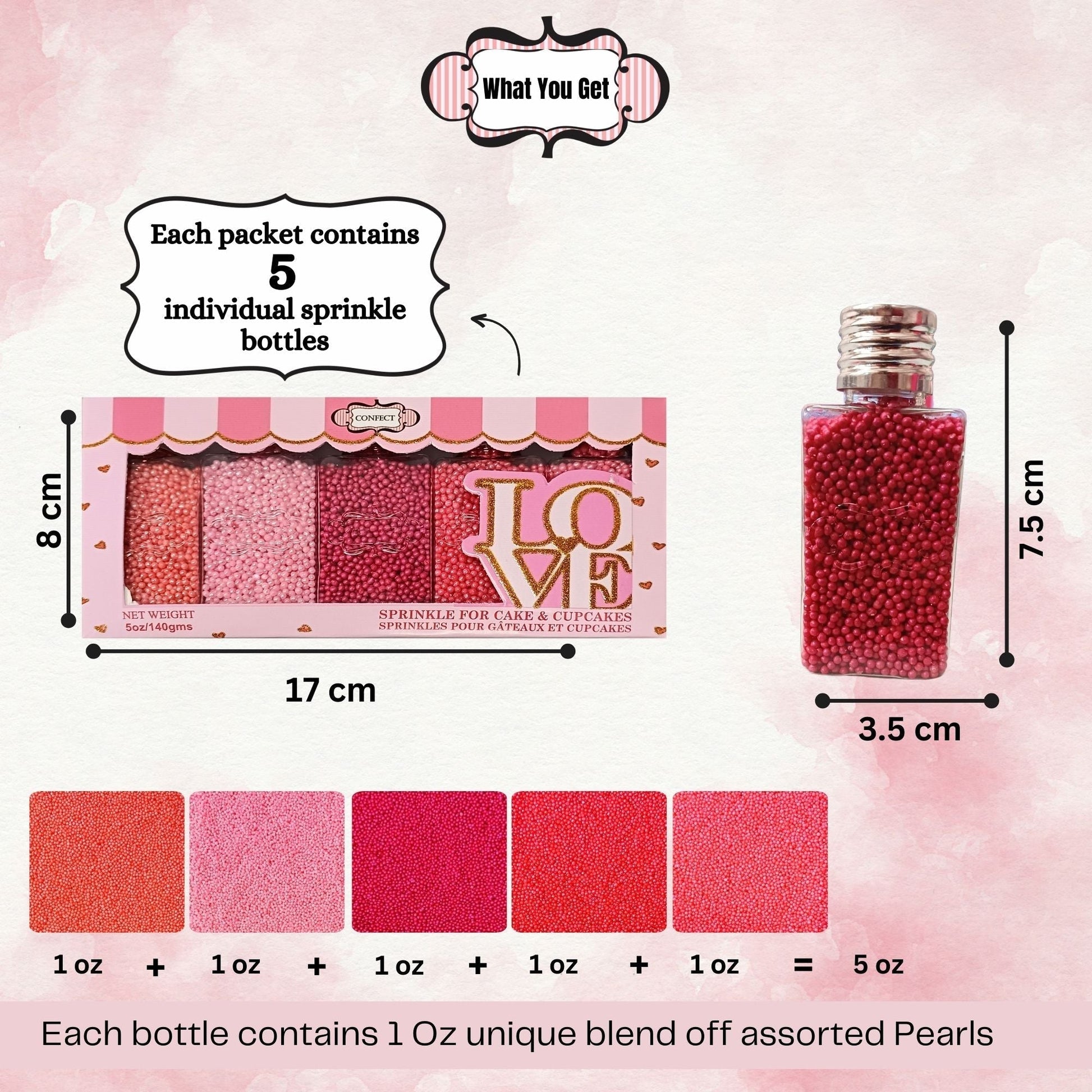Confect Valentine Sprinkles | 02 Edible Decoration for Baking & Dessert  Grab2Buy Confect Grab2Buy