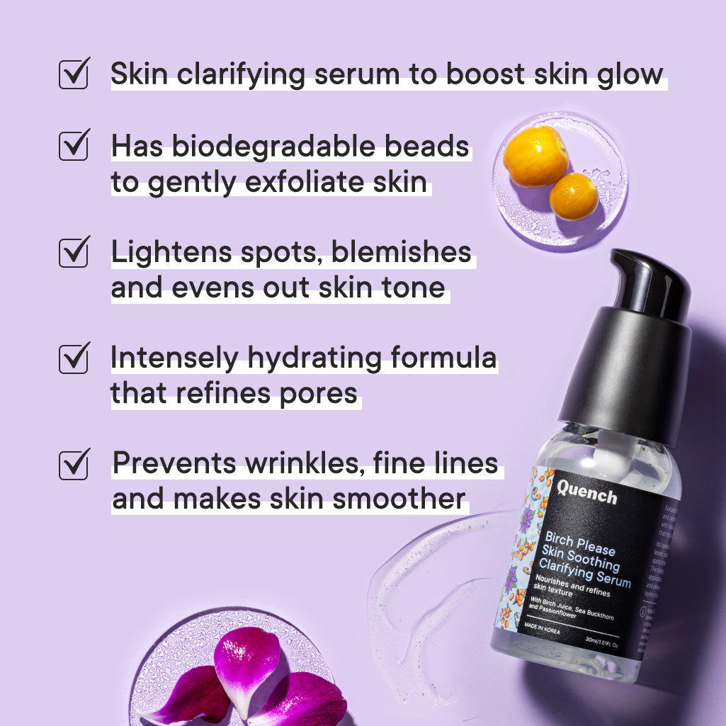Quench Botanics Birch Please Skin Soothing Clarifying Serum, Smooth & Hydrated Skin - Korean Skincare 