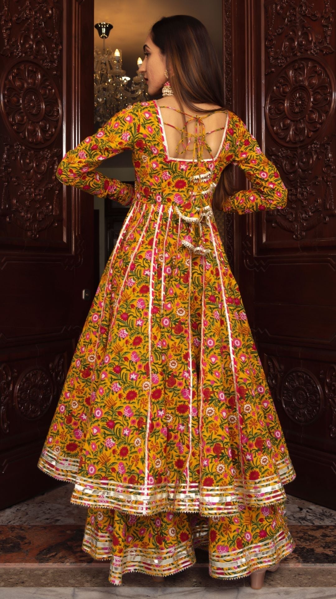 Pomcha Jaipur Mastani Cotton Anarkali Plazo Set 