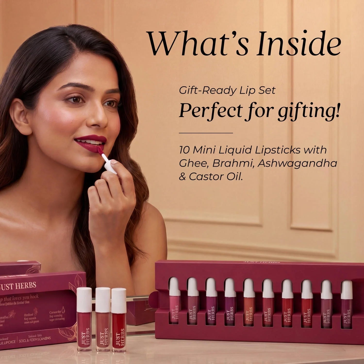 Herb‑Enriched Matte Liquid Lipstick Set of 10 