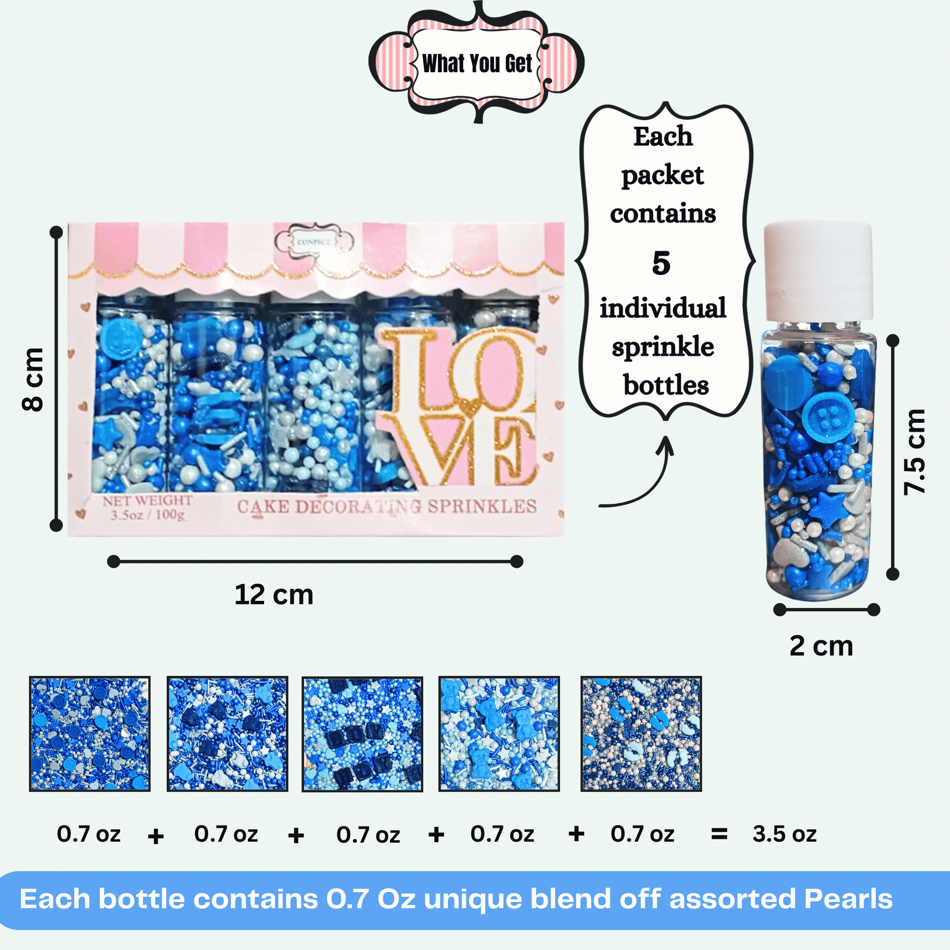 Confect Boys Baby Shower Sprinkles | Gender Reveal Sprinkles | Edible Sprinkles Assorted