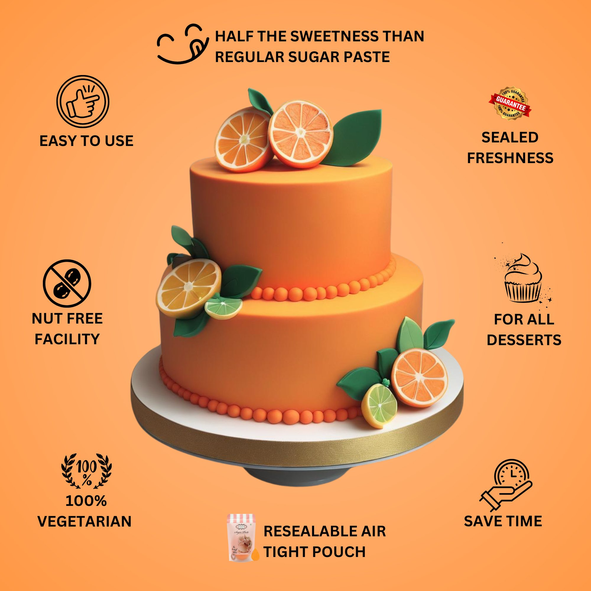 Confect Citrus Orange Fondant | Edible Sugarpaste