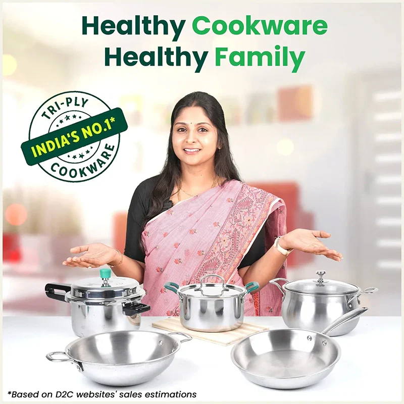 The Indus Valley TurboCuk Tri-ply Stainless Steel Handi Casserole/ Biryani Cooking Pot+ Glass Lid, Premium Quality, 3 Layer Thick Body, 100% Toxin-free, Non-stick, Induction & Gas, 4L  Grab2Buy The Indus Valley Grab2Buy