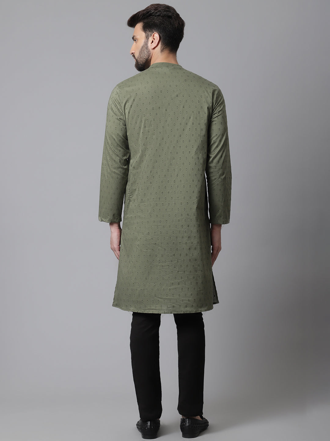 Even Apparels Green Sherwani Kurta With Asymetrical Cut 
