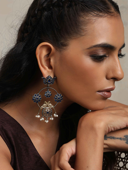 trueBrowns Silver Tone Chandbali Earrings Truebrowns Lifestyle