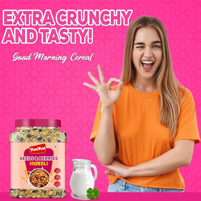 Yum Yum Berries & Seeds Muesli Jar  Grab2Buy Yum Yum Grab2Buy