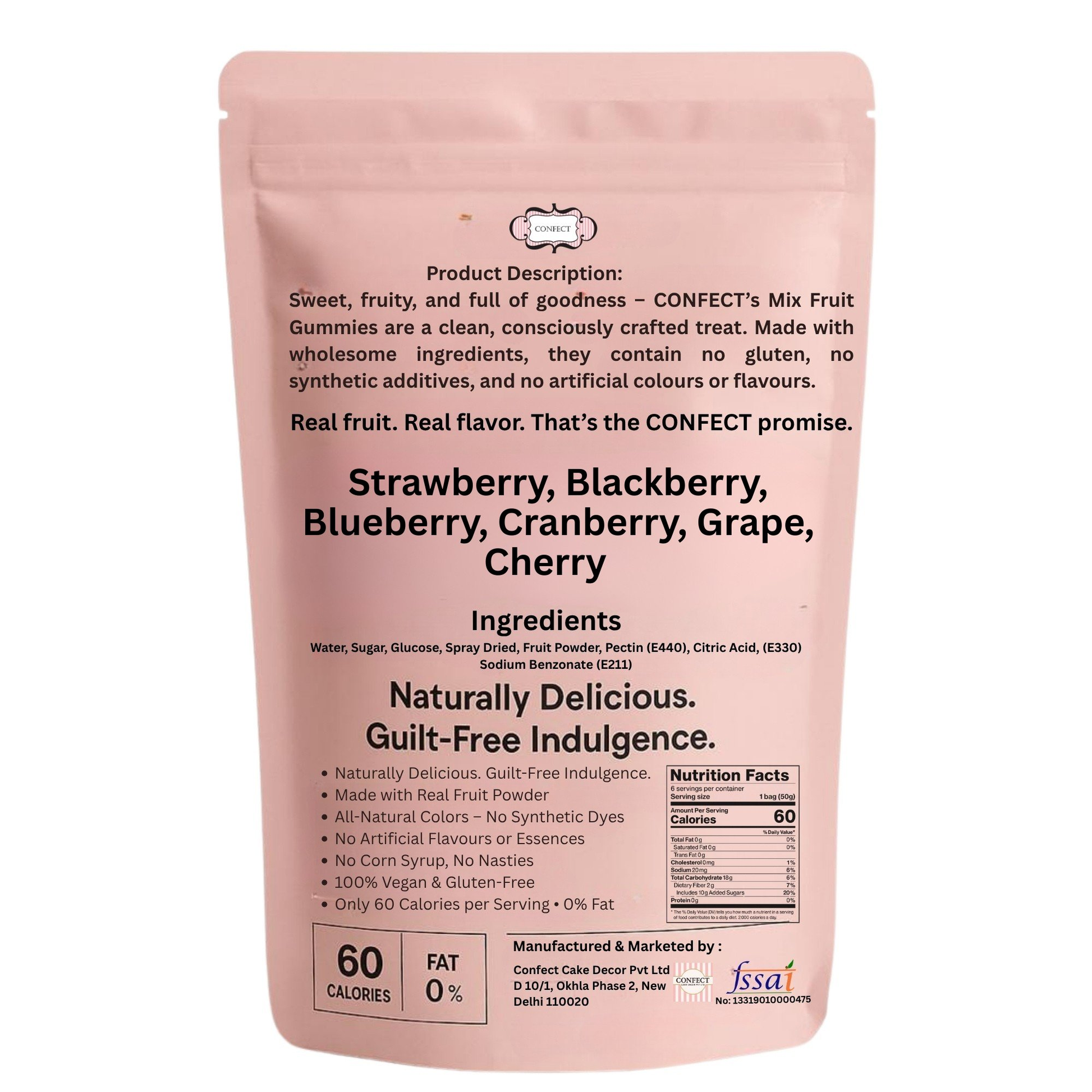 Confect Berry Blast Gummies | Pack of Strawberry, Blackberry, Blueberry, Cranberry, Grape, Cherry Gummies |  Grab2Buy Confect Grab2Buy