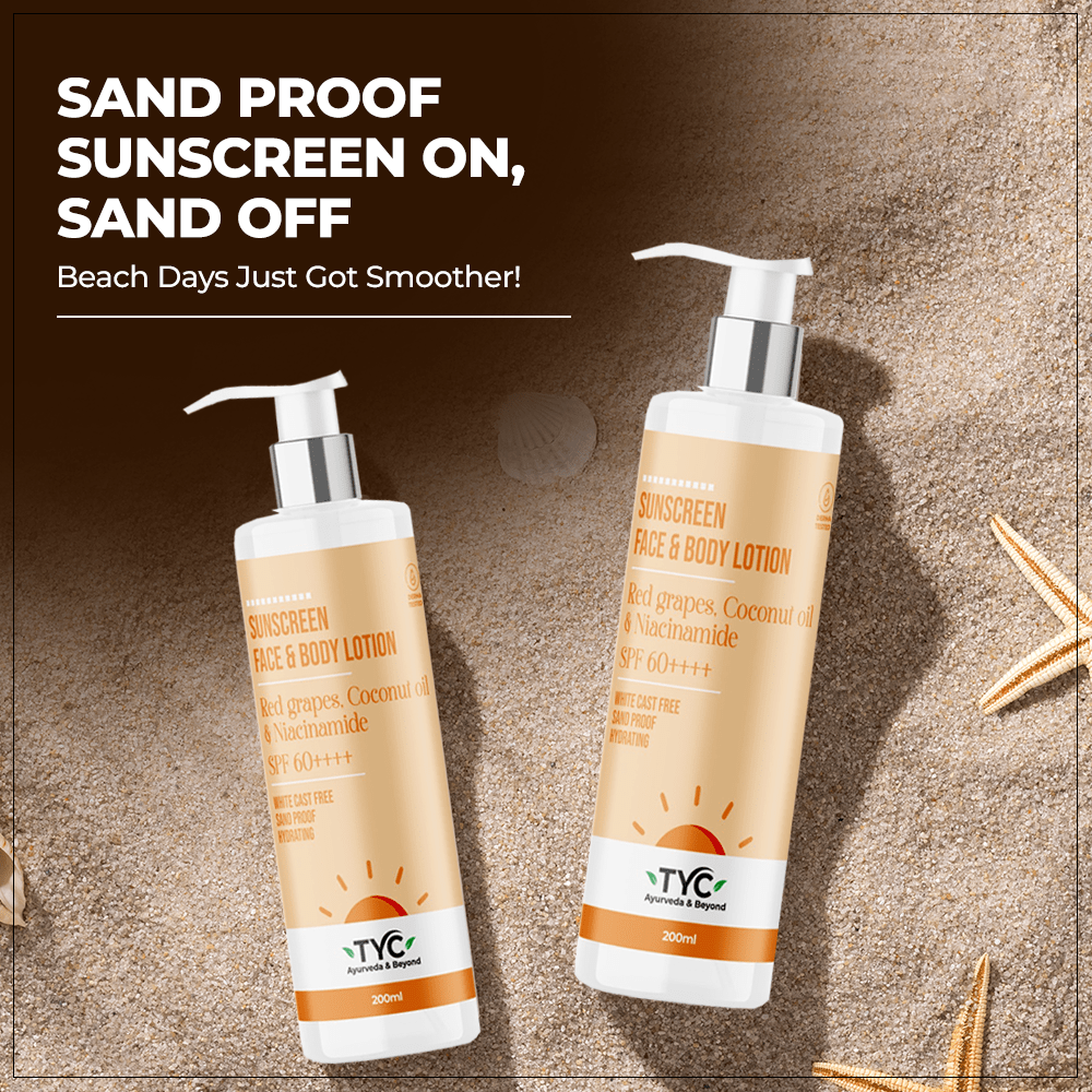 TYC Sunscreen Face & Body Lotion - Red Grapes, Coconut Oil & Niacinamide | SPF 60++++  Grab2Buy TYC Grab2Buy