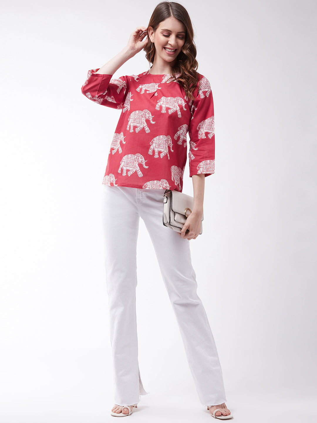 InWeave Red Elephant Top 