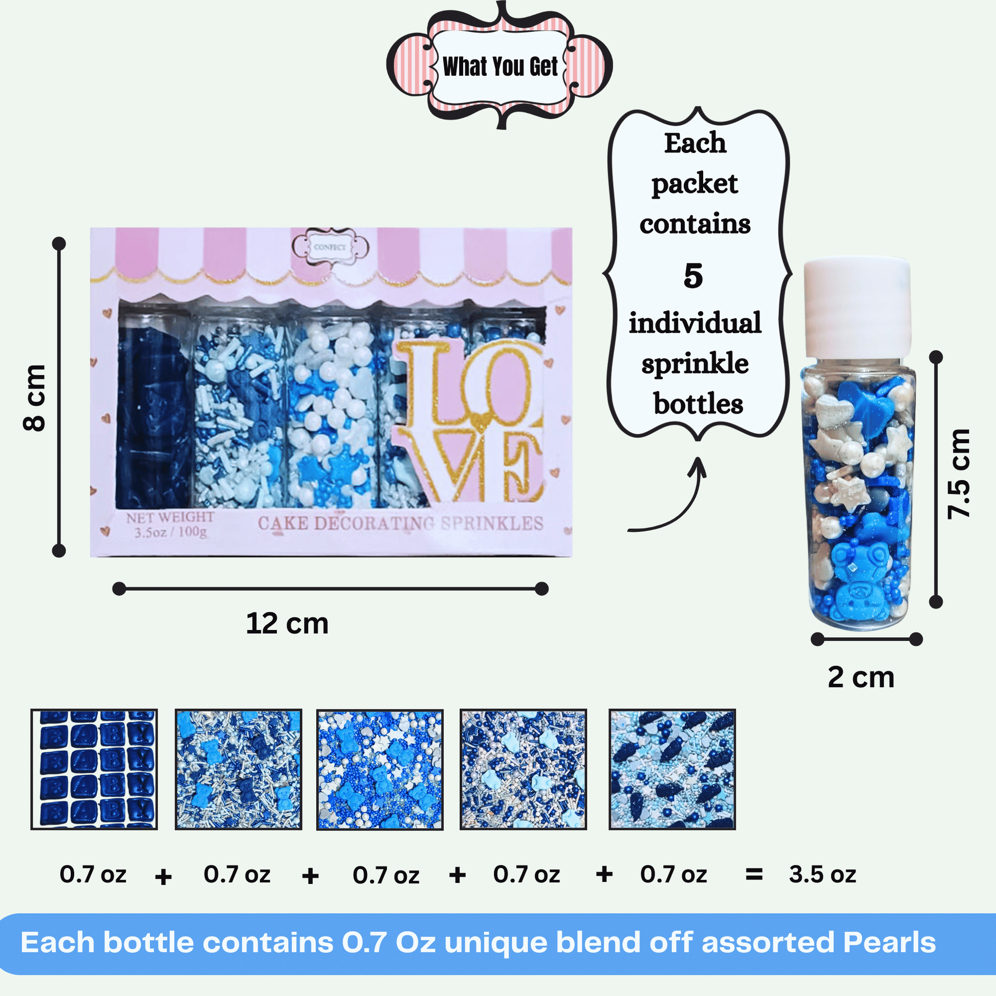 Confect Boys Baby Shower Sprinkles | Gender Reveal Sprinkles