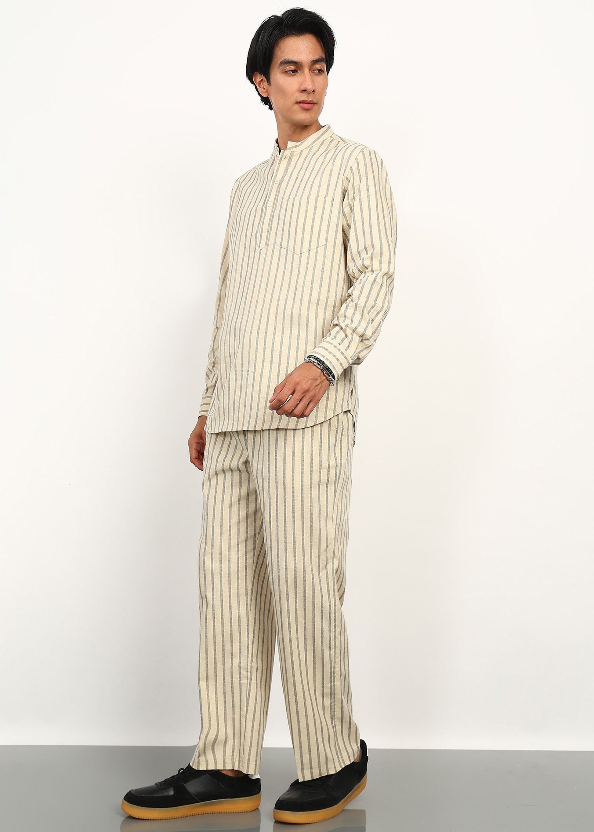 Fabmade Sandline Stripe Linen Set
