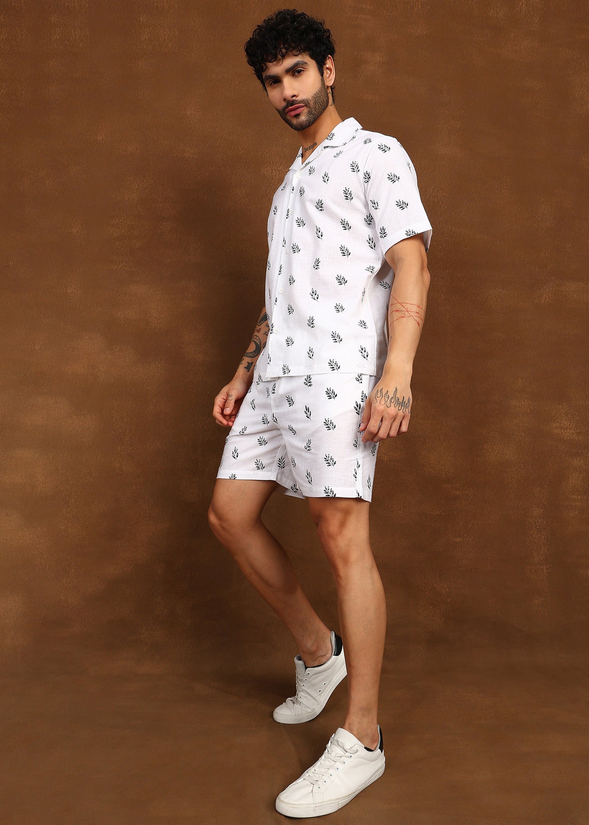 Fabmade Leaf Whisper Linen Co-Ord Set