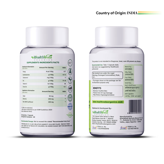 Health Veda Organics Vitamin E Capsules Health Veda Organics