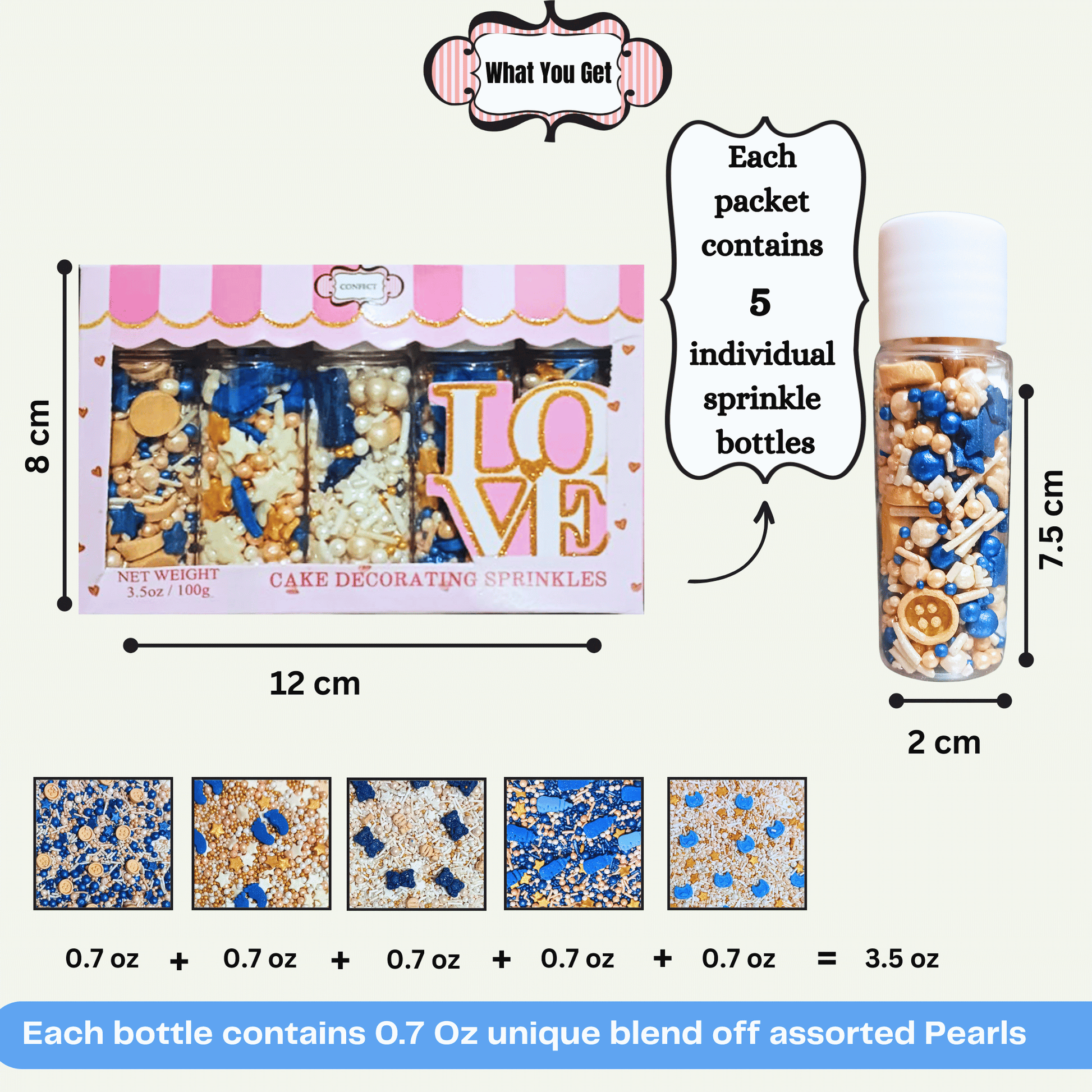 Confect Boys Baby Shower Sprinkles | Gender Reveal Sprinkles | Edible Sprinkles