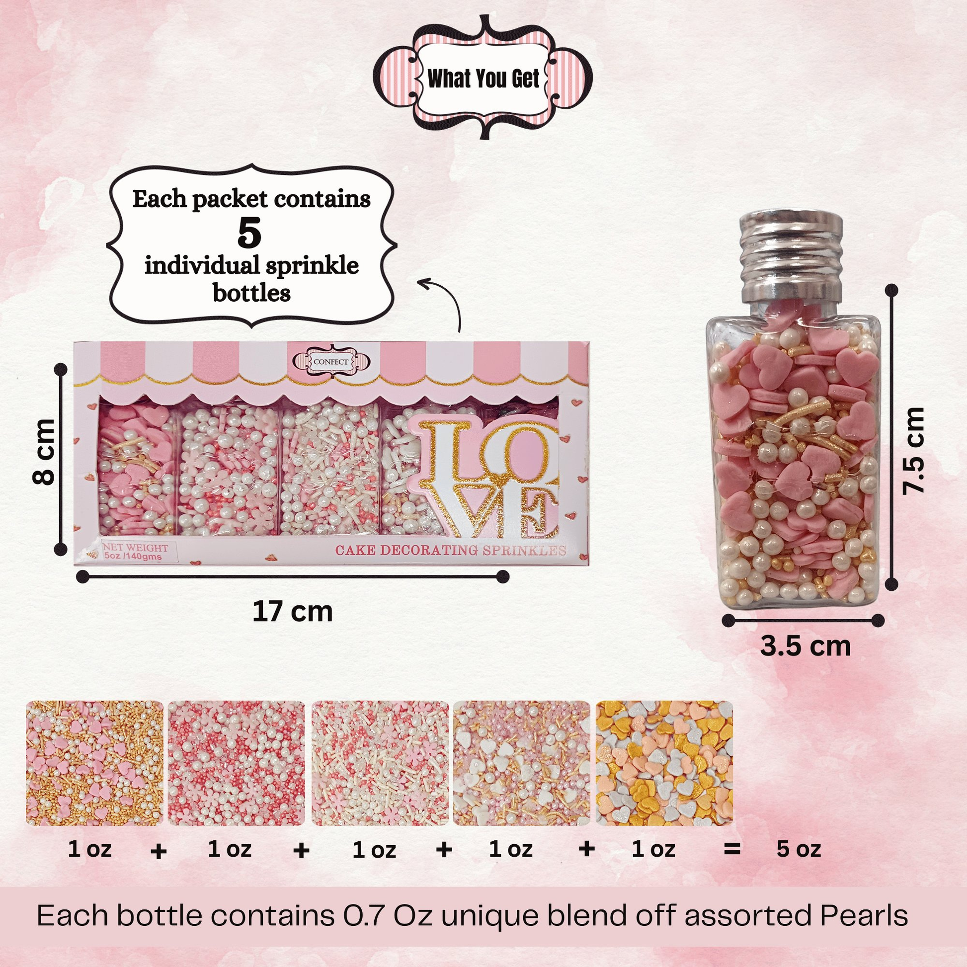 Confect Valentine Sprinkles | 18 Edible Decoration for Baking & Dessert  Grab2Buy Confect Grab2Buy