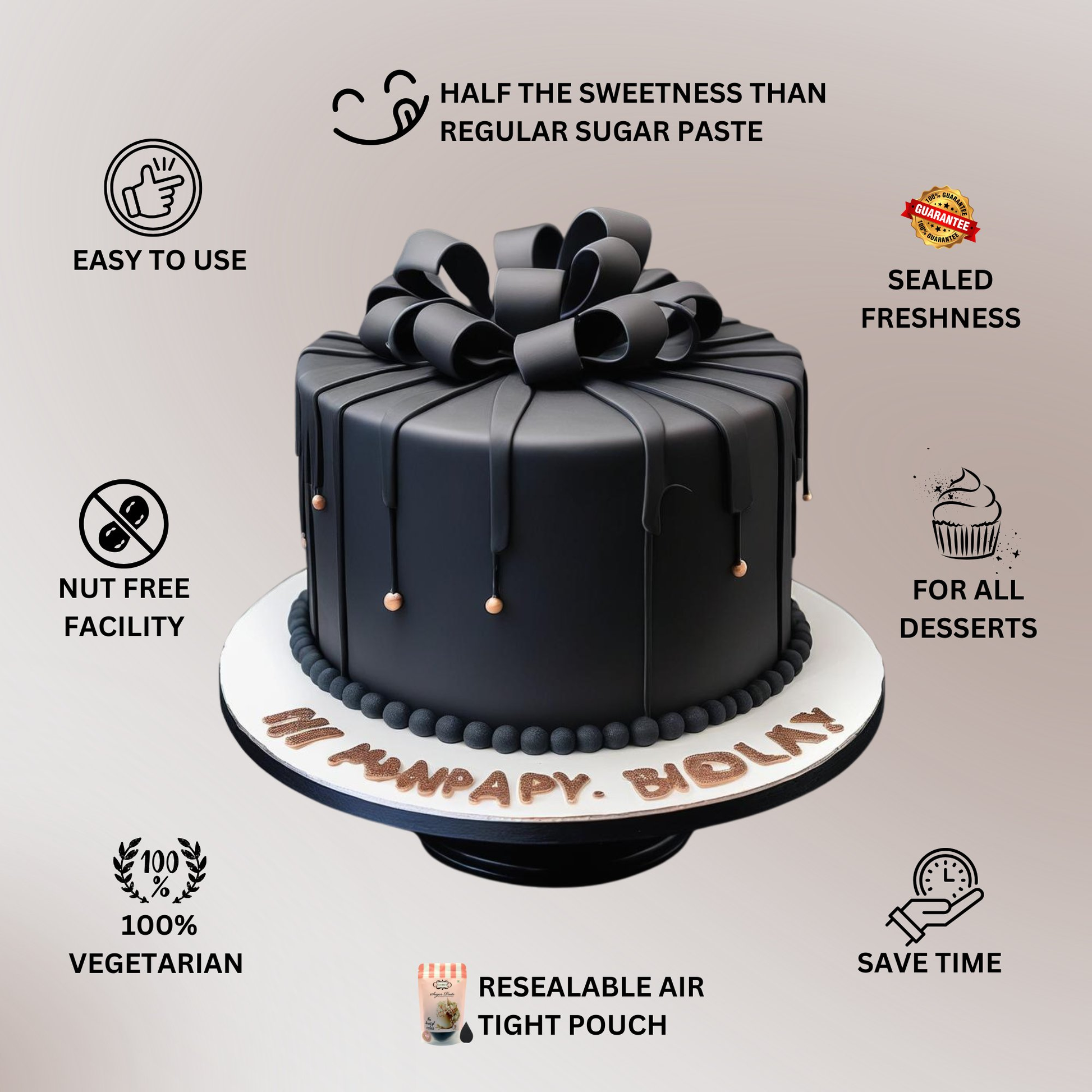 Confect Black Fondant | Edible Sugarpaste