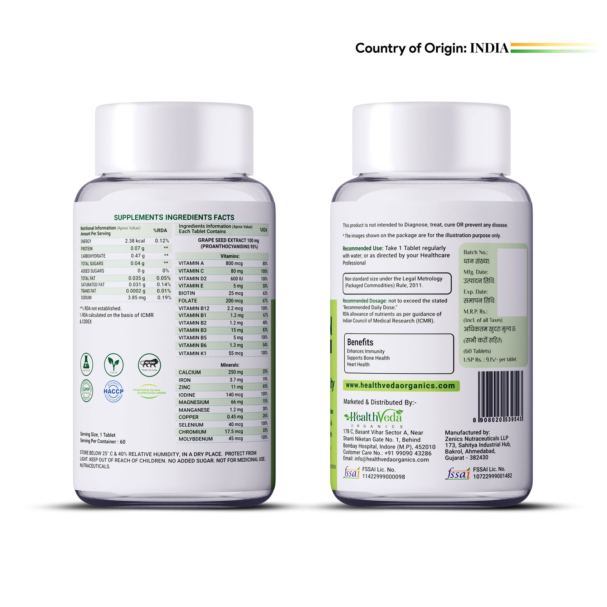 Health Veda Organics Multivitamin for Men Tablets 