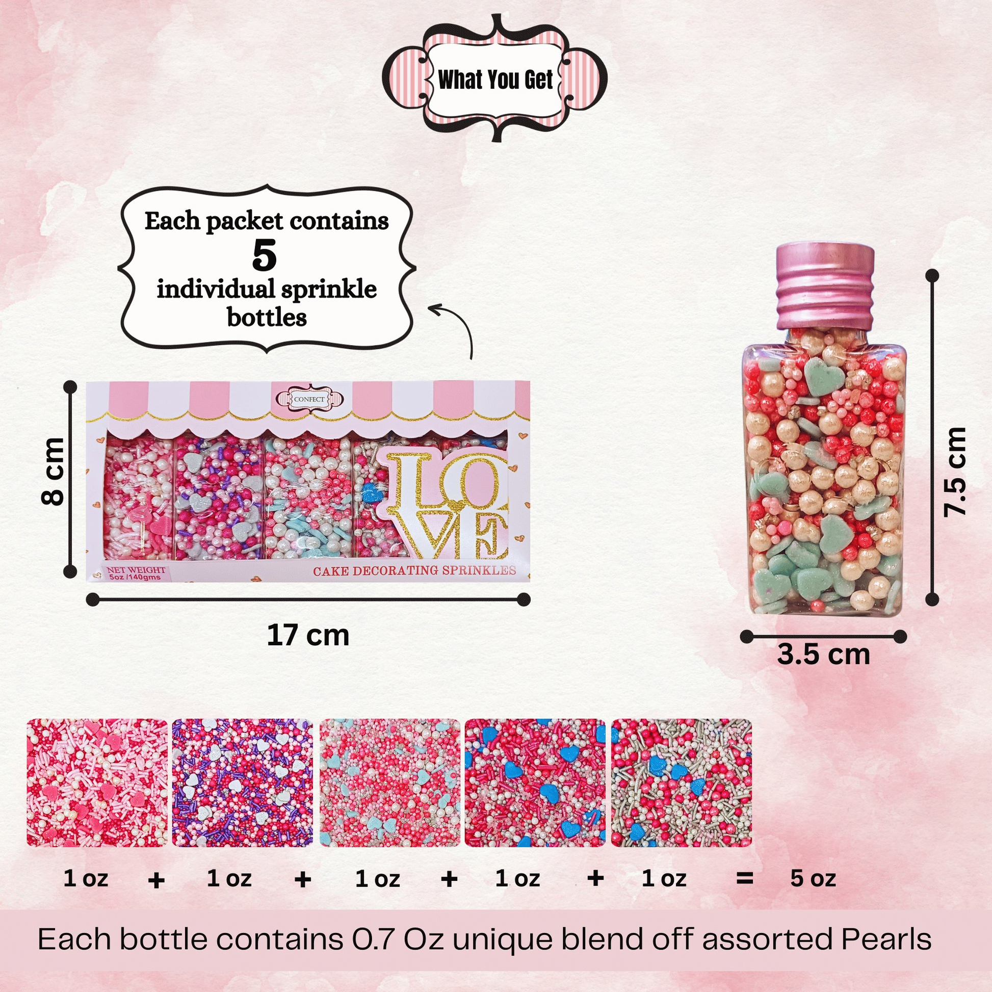 Confect Valentine Sprinkles | 16 Edible Decoration for Baking & Dessert  Grab2Buy Confect Grab2Buy