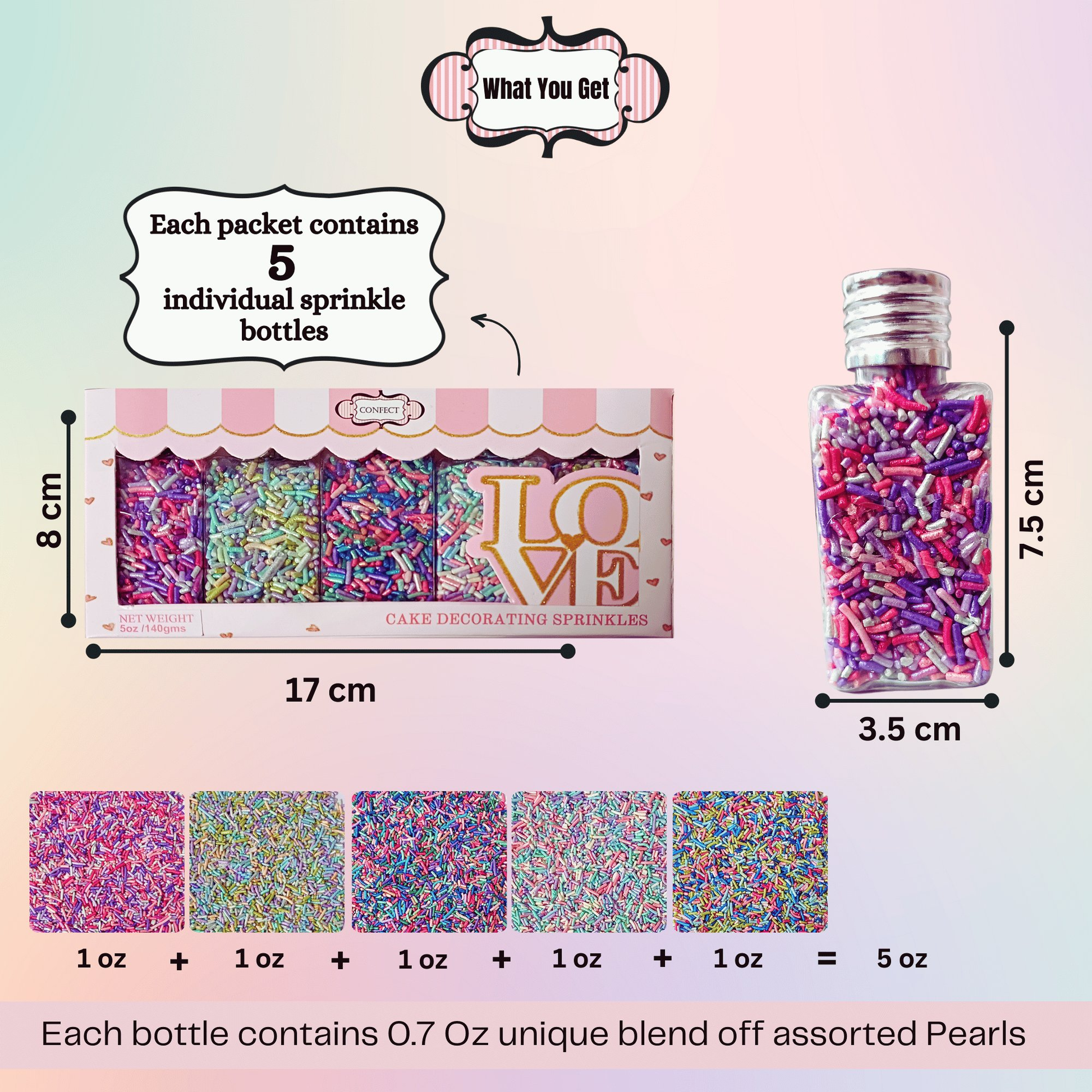 Confect Rainbow Magic Sprinkles | (02) Mix Colourful Sprinkles