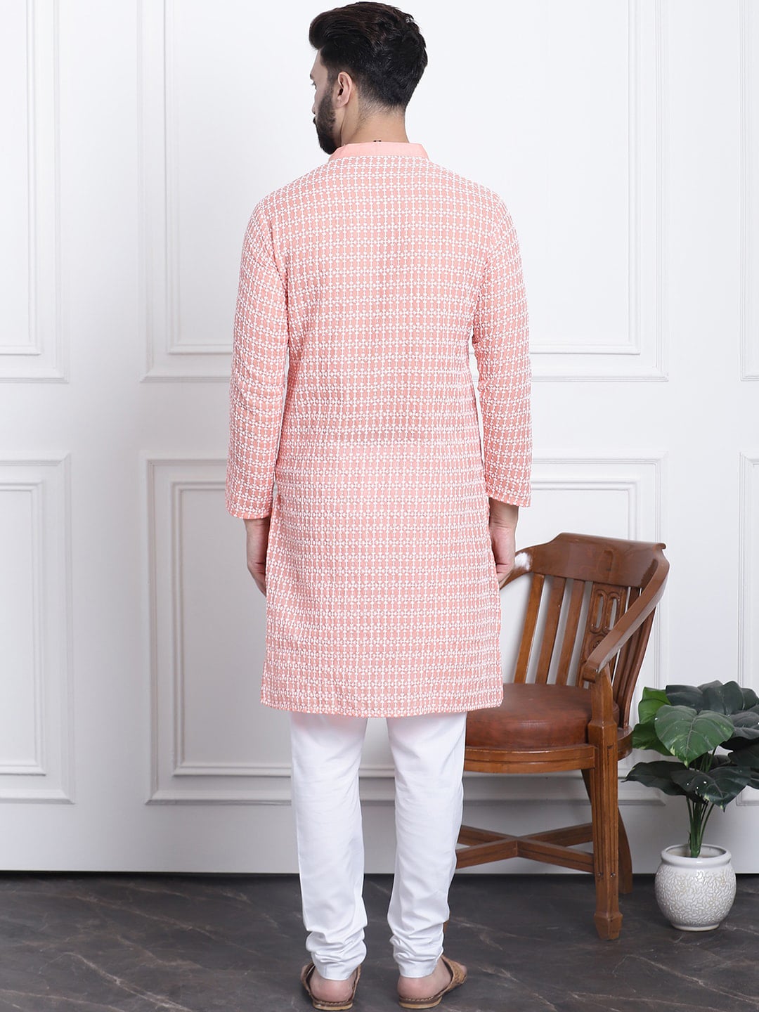 Sojanya Floral Embroidered Regular Thread Work Pure Cotton Kurta with Churidar 